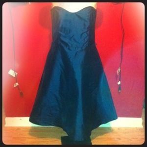 Strapless A-line Navy Blue Bridesmaid Dress